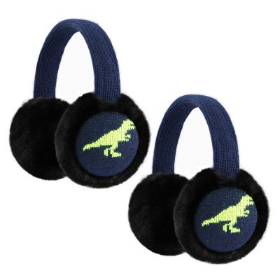 XIAOHAWANG Kids Boy Warm Earmuffs for Children Girl Winter Ear Muffs Cold Weather Ear Warmer (B-navy green*2)
