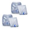 EvaClean Collapsible Water Containers with Spigot 5.3 Gal - Portable, Reusable - BPA Free, Foldable, Leak-Proof Camping Water Jug for Outdoors, Hiking, Survival Kit, and Emergency Preparedness 4-Pack