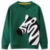 Bumeex Toddler Boy Sweatshirt Clothes Spring Fall Winter Long Sleeve Shirt Fashion Top Clothing Outfits Green Zebra 5t view 1