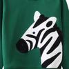 Bumeex Toddler Boy Sweatshirt Clothes Spring Fall Winter Long Sleeve Shirt Fashion Top Clothing Outfits Green Zebra 5t view 3