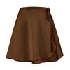 VULHVDJU Women's High Waist A-line Mini Wrap Skirts Tie Knot Belted Waist Skater Summer Beach Vintage Flared Skirts (Brown,Medium) view 1
