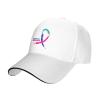 ERUYQIGU Thyroid Cancer Awareness Snapback Cap Adult Washed Dad Hat Breathable Baseball Cap Adjustable Retro Polo Hats White view 3
