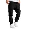 Jogger Pants for Men Heavyweight Cargo Sweatpants Drawstring Elastic Waist Fleece Sweatpants with Pockets Joggers Trousers view 1