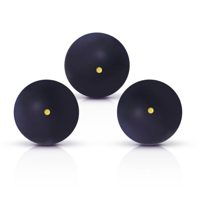 Flylin Single Dot Squash Ball, Squash Balls High Bounce for Competition Training, 37mm Beginner Sports Squash Ball Pack of 3 (Single Yellow Dot)