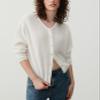 Women's Casual Cardigan Sweater Button Down Crewneck Soft Knit Lightweight Going Out Pullover Tops(White,XL) view 3