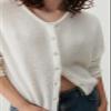 Women's Casual Cardigan Sweater Button Down Crewneck Soft Knit Lightweight Going Out Pullover Tops(White,XL) view 4