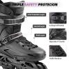 Professional Inline Skates for Women Men, COSMOID Roller Skate Blades Adult Male Female, Size 5-13Professional Fitness Roller Skates Blades for Unisex (Black, USM8-9/USL9-9.5) view 4