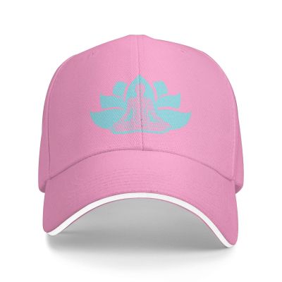 Buddha Meditation, Lotus Flower Snapback Cap Adult Washed Sun Hat Breathable Baseball Cap Adjustable Classic Polo Hats Pink