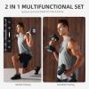 DHT Adjustable Dumbbells, Wall-Mounted Dumbbell Barbell Set with Rack, Free Weights Dumbbells, All-Purpose Fitness, Anti-Rolling, Weights Set for Home, Gym, Office, 2.2-50 lbs, 2 in 1 Black view 2