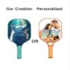 KUAVETO Carbon Fiber Pickleball Paddles Set, All The DIY Fun You can Have with Wolf-BP232 Pattern Custom Made Honeycomb Polymer Core- Includes 2 Paddles, 4 Balls, and a Carry Bag view 3