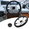 FOTN 15-1/2 Inch Stainless Steel 5 Spoke Boat Marine Destroyer Steering Wheel with Black PU Foam For Ship Pontoon Yacht Fishing Boat view 4