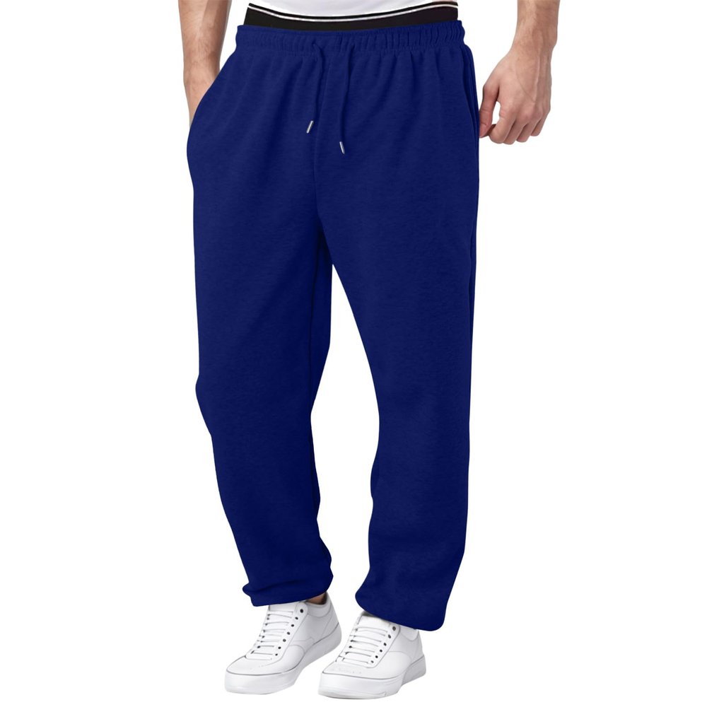 Mens Fleece Jogger Pants Casual Baggy Sweatpants Loose Fit Athletic Pants with Pockets Lounge Pants Joggers Sweats Trousers