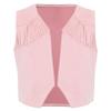 renvena Boys Cowboy Western Suede Vest Kids Halloween Themed Party Fringed Dressy Waistcoat Pink 16 Years view 1