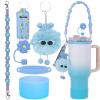 6PCS Use for Stanley Cup Tumbler Accessories 40oz 30oz,Compatible with Stanley Cup Tumbler Water Bottle Handle Sling Strap for Carrying (blue) view 1