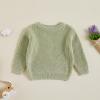 Karwuiio Toddler Baby Girl Boy Knit Sweater Round Neck Long Sleeve Pullover Sweatshirt Fall Winter Clothes (Green, 12-18 Months) view 2
