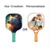 KUAVETO Carbon Fiber Pickleball Paddles Set, All The DIY Fun You can Have with Wolf-BP162 Pattern Custom Made Honeycomb Polymer Core- Includes 2 Paddles, 4 Balls, and a Carry Bag view 3