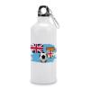 Soccer Fiji Flag Water Bottles with Carabiner Clip Keeps Hot & Cold Insulated Portable Leakproof Aluminum Sports Bottles Stainless Steel Tumbler for Travel School Work Fitness Gym Outdoor 20 oz view 1