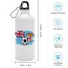 Soccer Fiji Flag Water Bottles with Carabiner Clip Keeps Hot & Cold Insulated Portable Leakproof Aluminum Sports Bottles Stainless Steel Tumbler for Travel School Work Fitness Gym Outdoor 20 oz view 4
