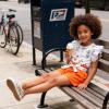 Vitalique Girls Summer Outfits Clothes Ruffle Short Sleeve Floral T-Shirt Top Summer Shorts with Belt 7 8T Girl Clothing Set Orange (7-8T) view 4