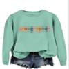 QYEKGXLLY Womens Sonographer Colorful Letter Print Long Sleeve Pullover Sweatshirt Ultrasound Technologist Graduation Shirt Green view 1