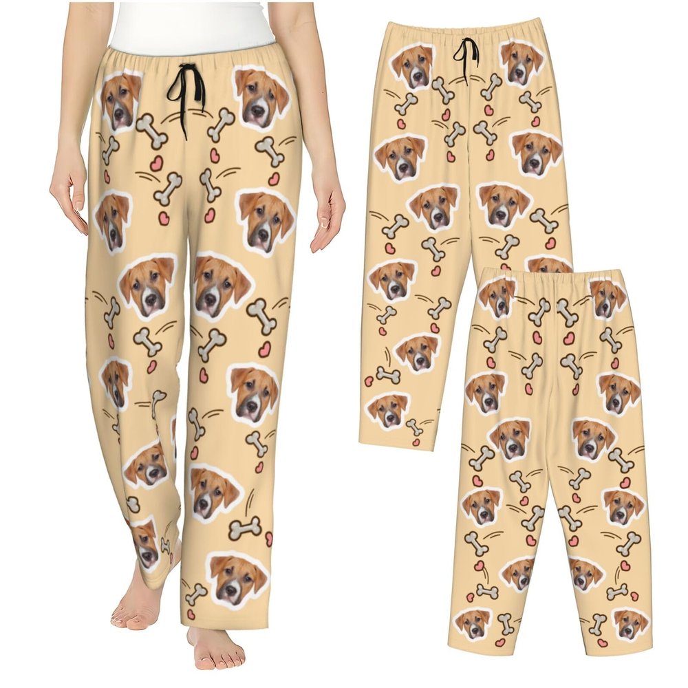 Custom Pajamas with Face for Women Personalized Photos Text for You Personalized Pajamas with Photo Customizable Gift Anniversaries Small Yellow