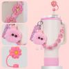 6PCS Use for Stanley Cup Tumbler Accessories 40oz 30oz,Compatible with Stanley Cup Tumbler Water Bottle Handle Sling Strap for Carrying (pink) view 3