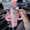6PCS Use for Stanley Cup Tumbler Accessories 40oz 30oz,Compatible with Stanley Cup Tumbler Water Bottle Handle Sling Strap for Carrying (pink) view 4