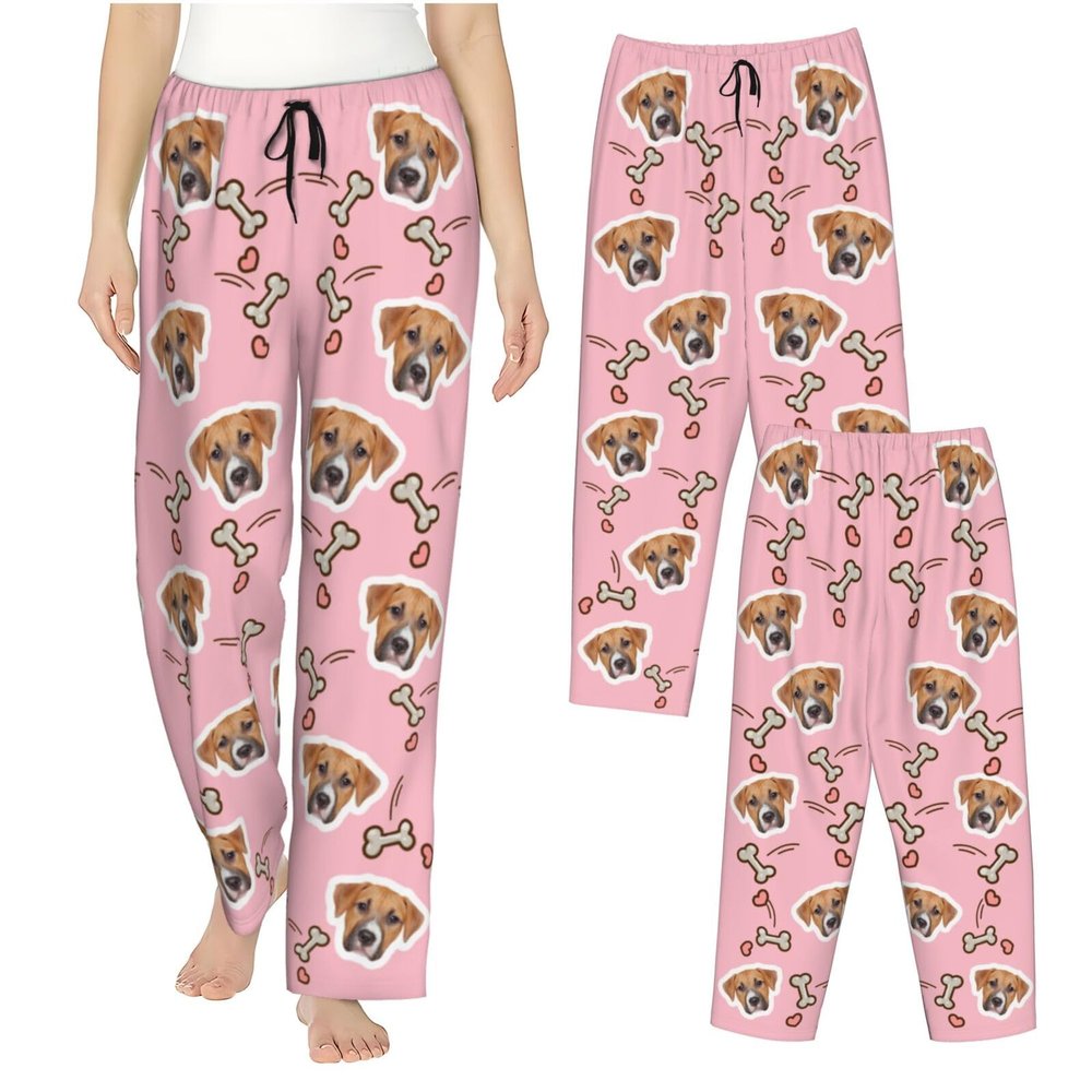 Custom Pajamas with Face for Women Add Photos and Text for You Womens Valentines Day Pajamas with Photo Customized Gifts Valentine Day Medium Pink