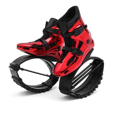 CYHTYM Kangaroo Jump Shoes Black and Red Bouncy Shoes, Detachable Lining Anti-Gravity Running Boots, Load 110-286lbs(XX-Large)