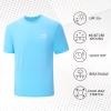 BASSDASH Mens UPF 50+ Short Sleeve Fishing Shirts Performance Cooling UV Sun Protection Hiking T-Shirts Sky Blue view 3