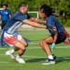 Hilhook Flag Football Belts, 14 Player White Flag Belts Sets with 42 Flags for Youth Kids and Adults Training Competition (Red and Blue) view 2