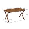 3FT Folding Camping Table, Small Lightweight Picnic Table with Roll Up Table Top, Aluminum Foldable Outdoor Table with Carry Bag, Rectangle Portable Table for Beach, Party, Patio, Outside (Brown) view 3