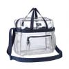 Bagenius Clear Tote Bag Stadium Approved, 12x6x12 Game Day Clear Satchel Bag with Shoulder Strap for Concert Work and Sports, Navy view 1