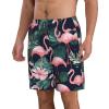 HGFVY Pink Flamingo Print Men's Swim Trunks | Quick Dry Drawstring Beach Shorts view 2