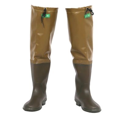YXLYFDLY Hip Waders Waterproof PVC Fishing Wader, Comfortable Mans Hip Waders Made to Last, for Streams Farming(Brown,6.5)