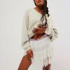 RWYBEIW Women Y2k Lace Mini Skirts Mesh Lace Pleated Ruffle Half Slips Short Skirts Tiered Low Rise Flowy Skirt Underskirt (White, S) view 3