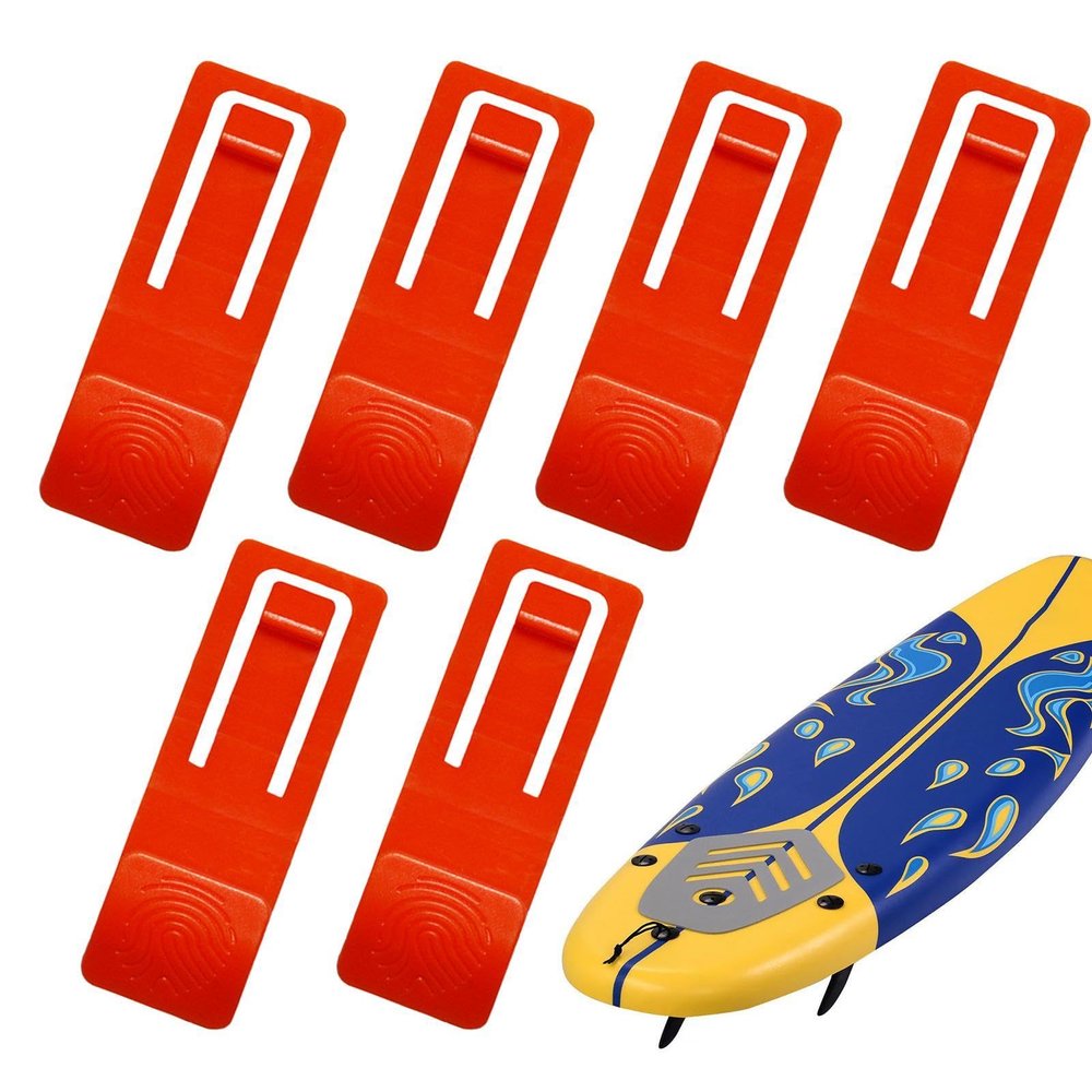 NineFit Basics 6 Surfboard Fin Fastener, Board Fin Clip, Replacement Surfboard Fin Base Pin, Surfing Gear Fin Bracket, Surfing Watershed Clip Detachable Paddle Board Clip, Refer to description, Orange