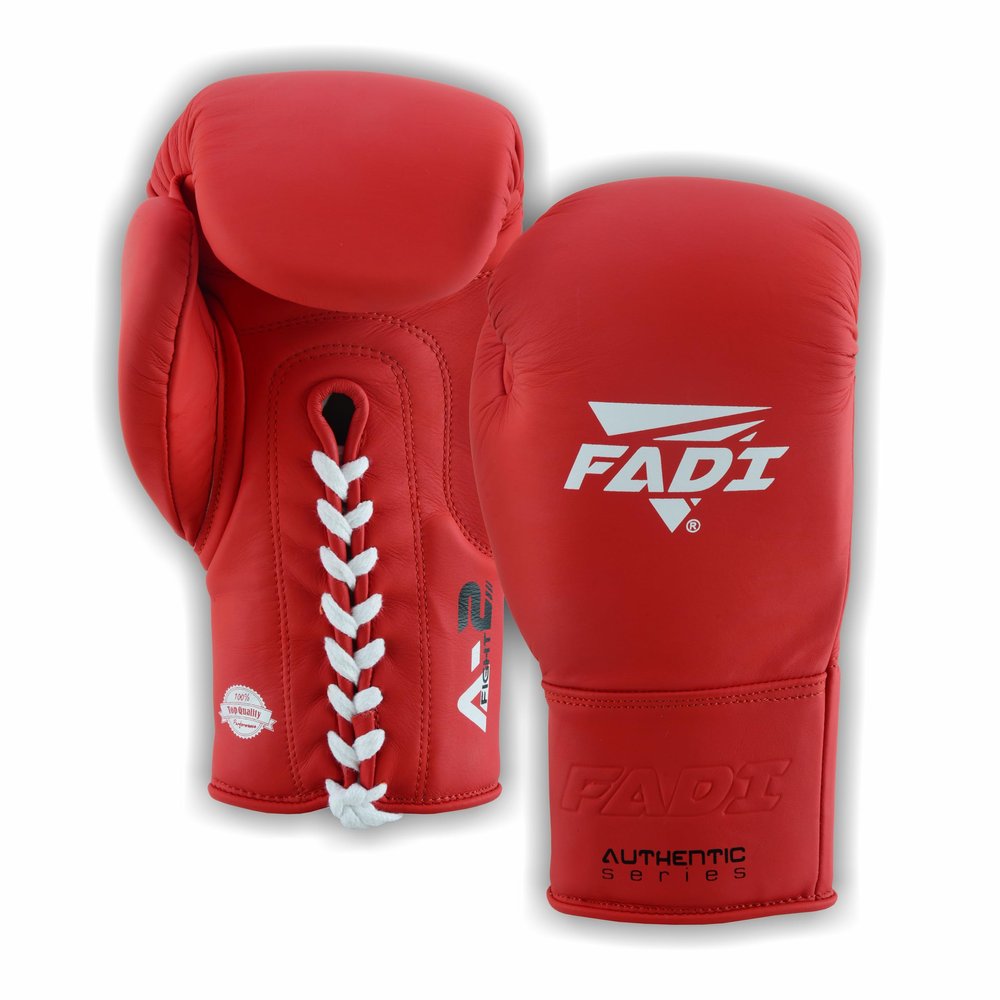 Fadi Sports A2 Lace Up Boxing Gloves for Men and Women, Full Grain Cowhide Leather Professional Training and Sparring Gloves for Heavy Bag, Muay Thai, Kickboxing and MMA