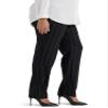 Lee Women's Plus Size Wrinkle Free Relaxed Fit Straight Leg Pant Black Pinstripe 16 Plus view 2
