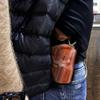 Masc Premium Leather Paddle Holster for Rugerr Security Six 357 Magnum 6-Shot 2.75" Barrel, Right-Hand Draw, Brown #1649# view 2