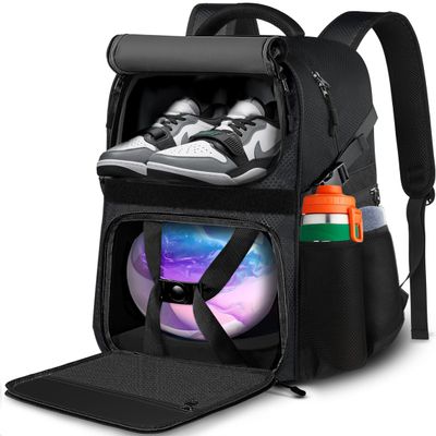 LOINTET Bowling Ball Bag, Single Bowling Backpack with Shoe Totes Bag Up to Size 16, Padded Ball Holder, Accessories Gifts for Lovers/Player, Black