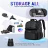 LOINTET Bowling Ball Bag, Single Bowling Backpack with Shoe Totes Bag Up to Size 16, Padded Ball Holder, Accessories Gifts for Lovers/Player, Black view 2
