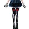 LanttAotte Day of The Dead Thigh High Stocking Halloween Over Knee Rose Skeleton Socks Full Finger Gloves Set (Medium) view 1