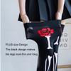 LanttAotte Day of The Dead Thigh High Stocking Halloween Over Knee Rose Skeleton Socks Full Finger Gloves Set (Medium) view 2