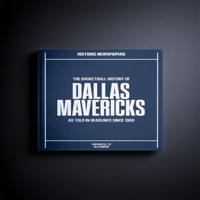 Signature gifts Dallas Basketball Newspaper History Book,Personalized A3 Large Deluxe Hardcover - Mav's NBA Fan - Keepsake Gift - Name Printed on The Front Cover (Mavericks)