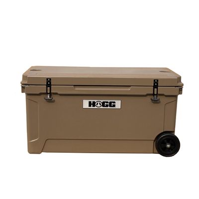 Hogg 110 qt Wheeled Cooler, Insulated Rolling Coolers with Wheels and Handles, Wheeled Ice Chest, Camping Ice Chest, Hard Roto Molded Shell, Heavy Duty Insulated, 110qt Mushroom