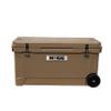 Hogg 110 qt Wheeled Cooler, Insulated Rolling Coolers with Wheels and Handles, Wheeled Ice Chest, Camping Ice Chest, Hard Roto Molded Shell, Heavy Duty Insulated, 110qt Mushroom view 1