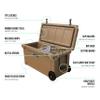 Hogg 110 qt Wheeled Cooler, Insulated Rolling Coolers with Wheels and Handles, Wheeled Ice Chest, Camping Ice Chest, Hard Roto Molded Shell, Heavy Duty Insulated, 110qt Mushroom view 2