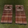 AdesiivoStudio Rustic Woodgrain Cornhole Board Wraps  Classic 'Shoot Here' Design for Backyard & Tailgating Fun | Durable & Easy to Apply