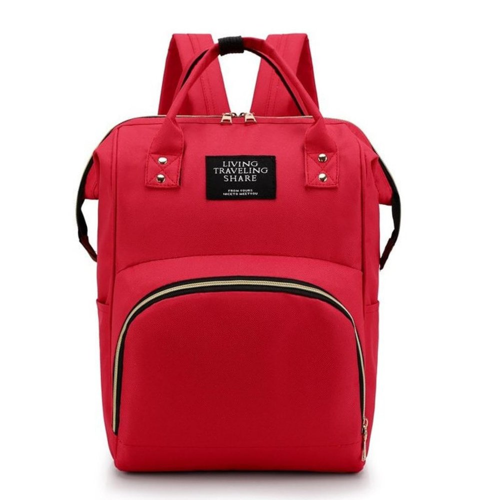 KWGUOYYDI Mommy bag large capacity mother and baby bag double shoulder bag backpack outdoor bag student backpack large bag, Red